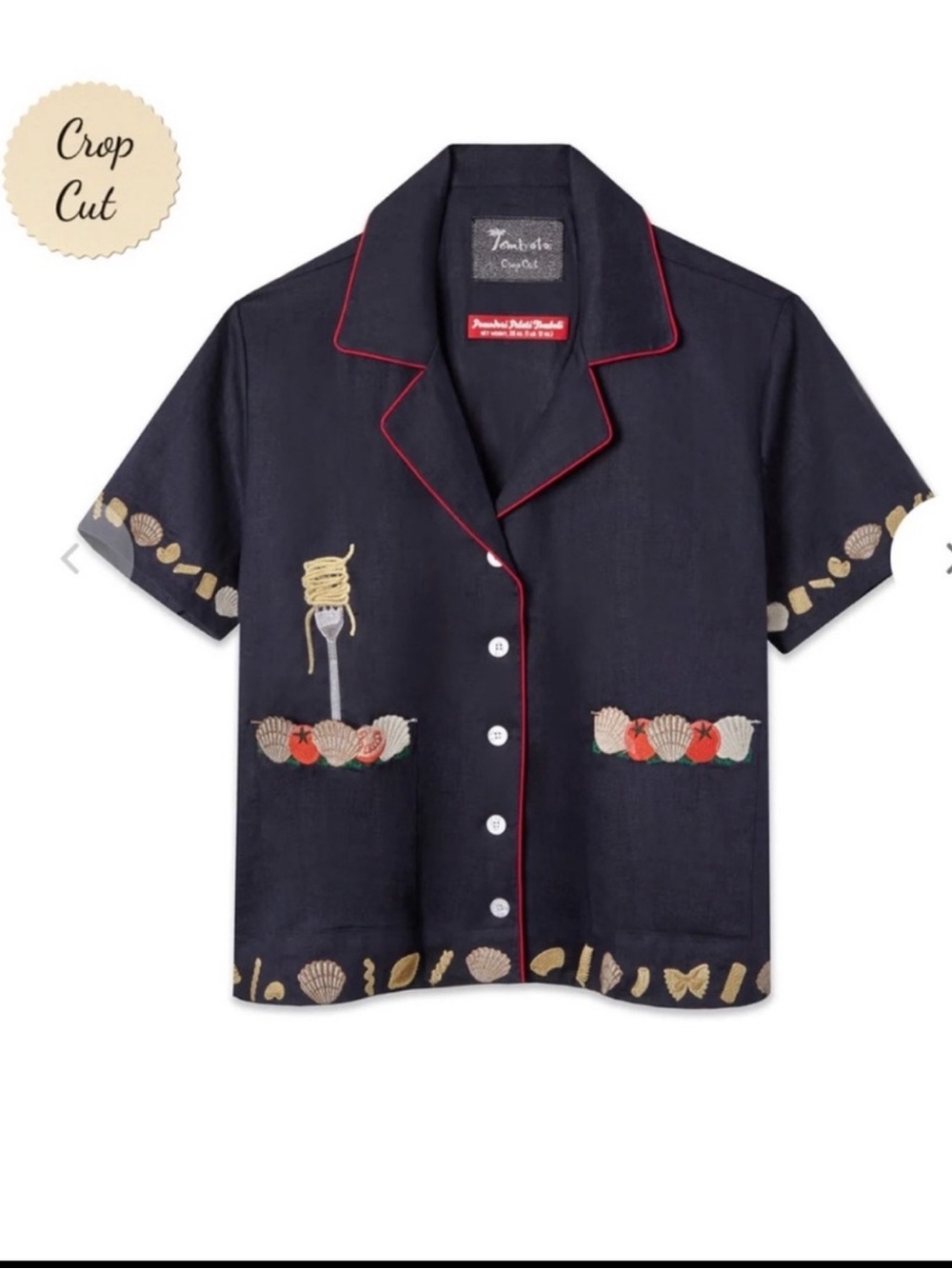 Tombolo Crop Cut Vongole Pasta Top S
